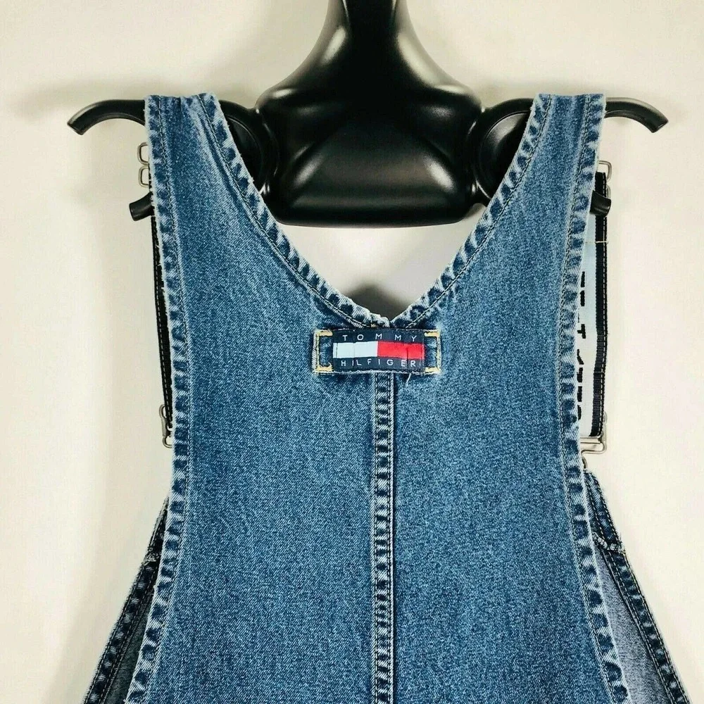 Vintage Tommy Hilfiger Denim Overalls, Retro Hip Hop Fashion, Size Medium 1990’s - Picture 6 of 6